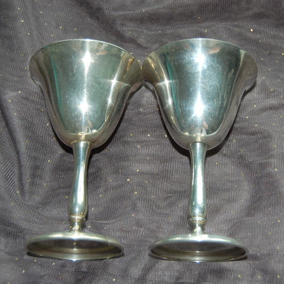 1930's Antique Silver Plated Goblets - Picture 1 of 5
